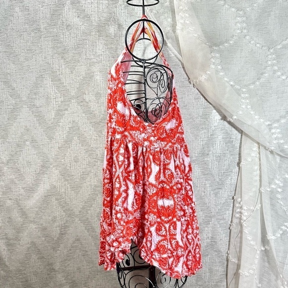 Free People Mini printed boho halter neck tunic size M - Picture 8 of 10
